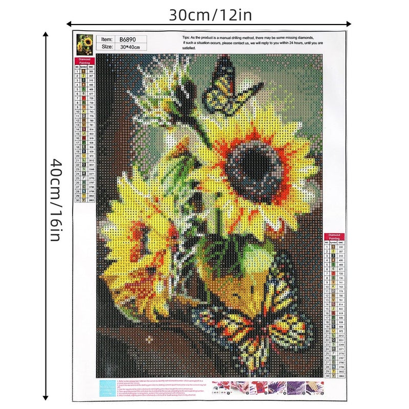 DKHDBD Diamond Painting Kits for Adults  12x16 Inch DIY Paint by Numbers for Adults Beginner  DIY Full Drill Diamond Dots Paintings Picture Arts Craft for Home Wall Art Decor (Yellow Butterfly) - Image 3